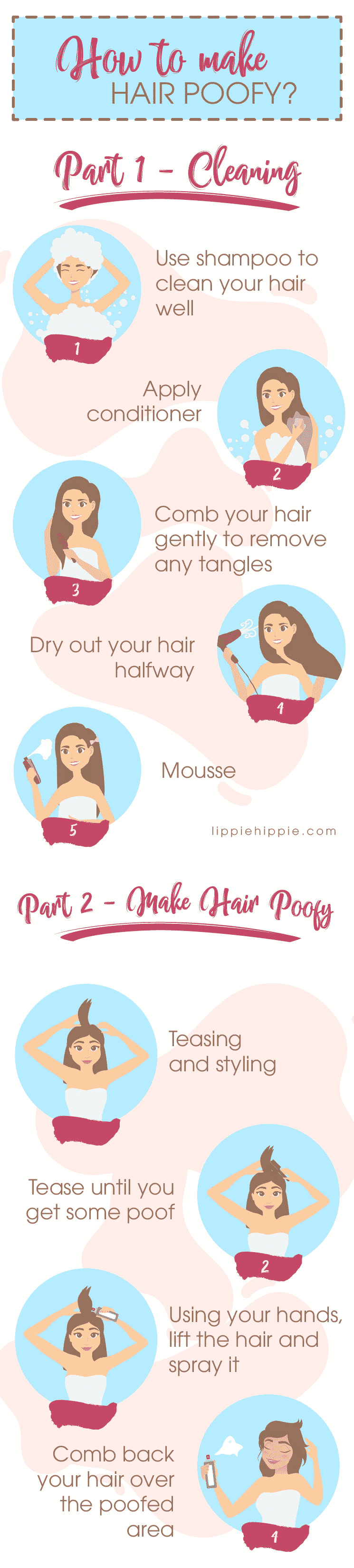 Infography - How to make hair poofy