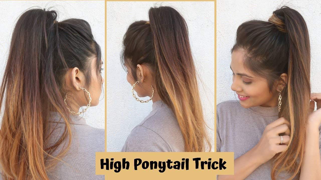 High ponytail hairstyle