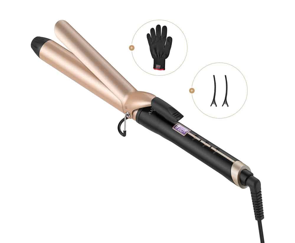 Straight Curling Wand with Built-in Clip
