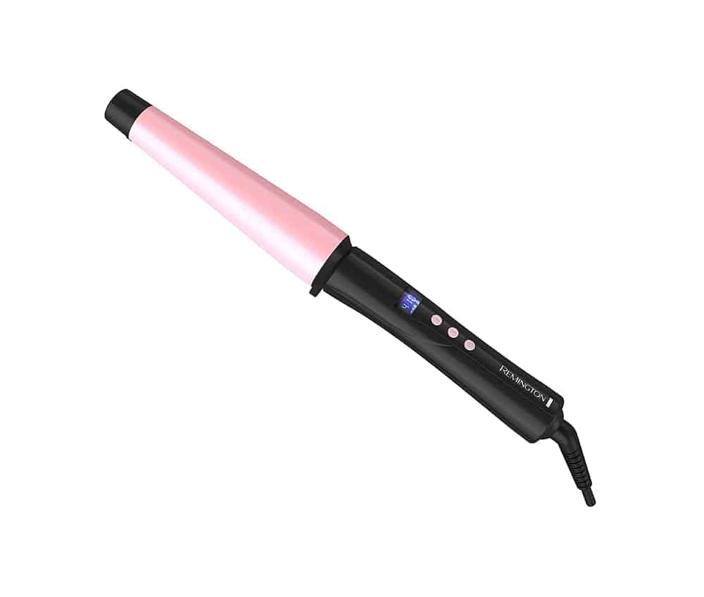 This straight curling wand lacks the clip which holds the strand of the hair.